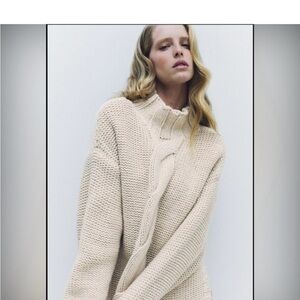 Zara Cream Turtleneck Sweater